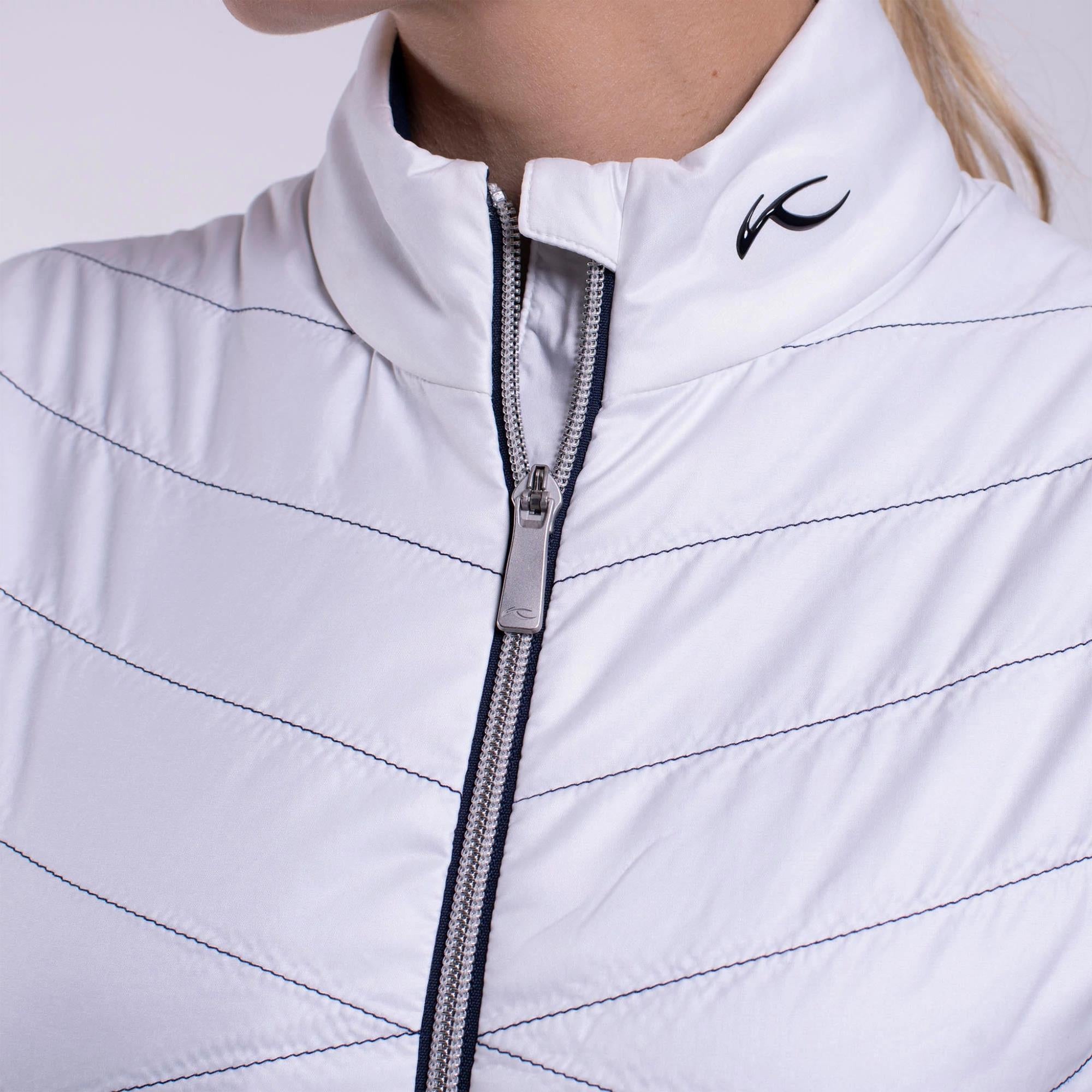 KJUS Retention Ladies Insulated Golf Vest White/Atlanta Blue